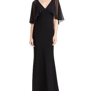 Lauren Ralph Lauren Georgette-Overlay Jersey Dress